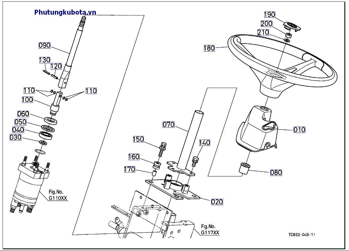 Tay nắm hệ thống lái (mới)>=128344